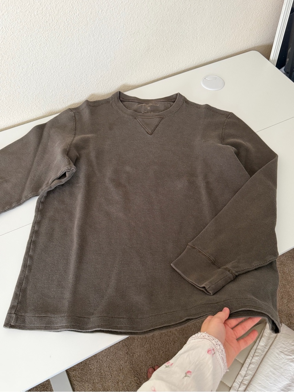 Men's Charcoal Thermal Crewneck Sweater